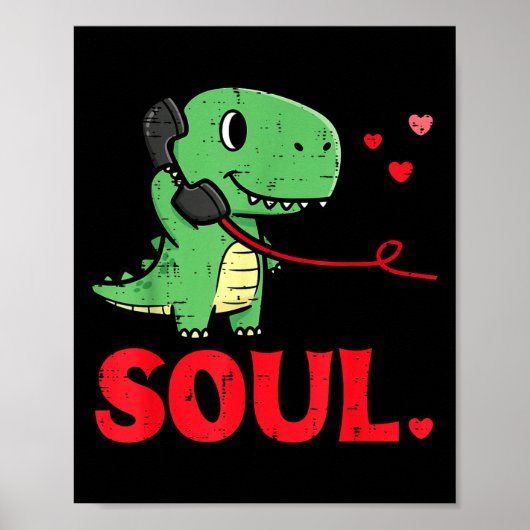 Valentines Day Matching Soulmates Soul Dino Trex C Poster (Voorkant)