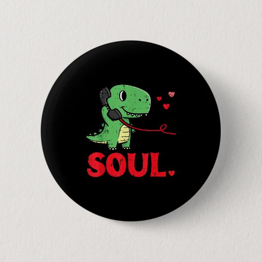 Valentines Day Matching Soulmates Soul Dino Trex C Ronde Button 5,7 Cm (Voorkant)