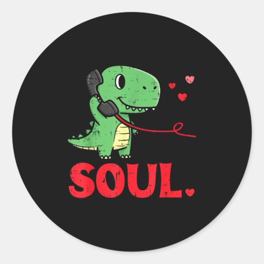 Valentines Day Matching Soulmates Soul Dino Trex C Ronde Sticker (Voorkant)