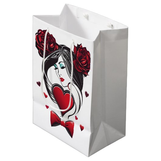 Valentine's Day Medium Cadeauzakje (Voorkant Gekanteld)