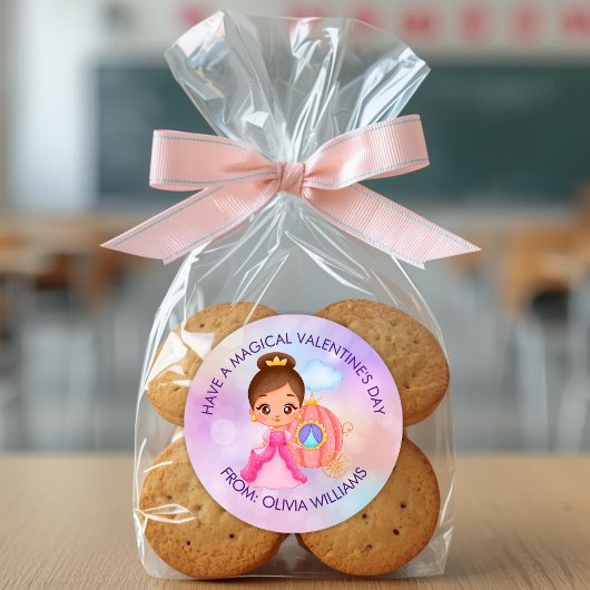 Valentine's Day Modern Gift with Cute Princess Ronde Sticker