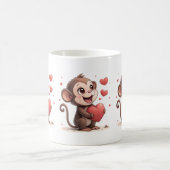 Valentine's Day Monkey Red Hearts Mugs Koffiemok (Center)