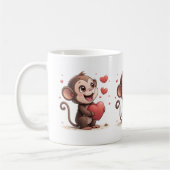 Valentine's Day Monkey Red Hearts Mugs Koffiemok (Links)