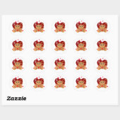 Valentine's Day Monkey  Ronde Sticker (Vel)