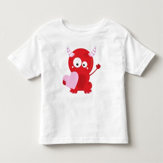 Valentine's Day Monster, Cute Monster, Hearts Kinder Shirts (Voorkant)