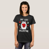 Valentine's Day My Cat Is My Valentine Kitten Hear T-shirt (Voorkant volledig)