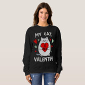 Valentine's Day My Cat Is My Valentine Kitten Hear Trui (Voorkant volledig)