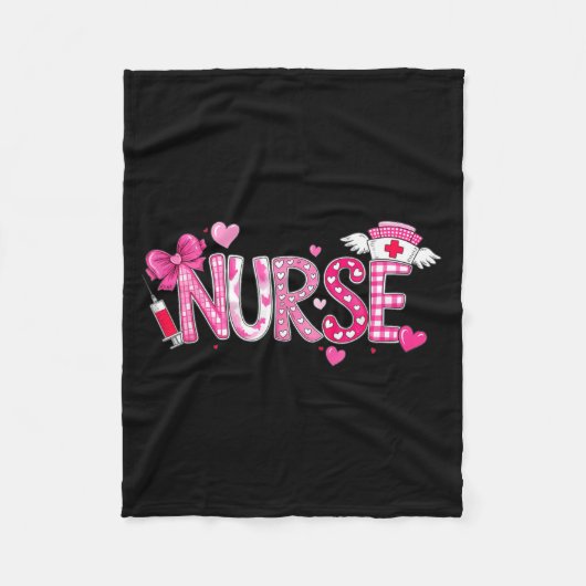 Valentines Day Nurse Graphic Nk Patterns For Woman Fleece Deken (Voorkant)
