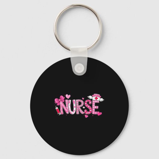 Valentines Day Nurse Graphic Nk Patterns For Woman Sleutelhanger (Voorkant)