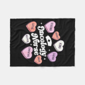Valentines Day Oncology Nurse Cancer Suprt Groovy  Fleece Deken (Voorkant (Horizontaal))
