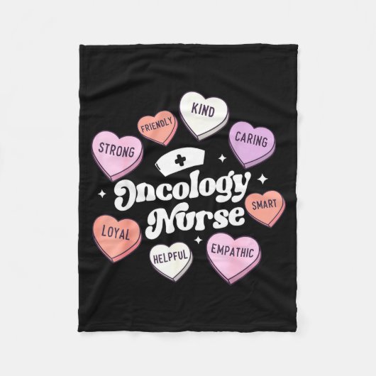 Valentines Day Oncology Nurse Cancer Suprt Groovy  Fleece Deken (Voorkant)