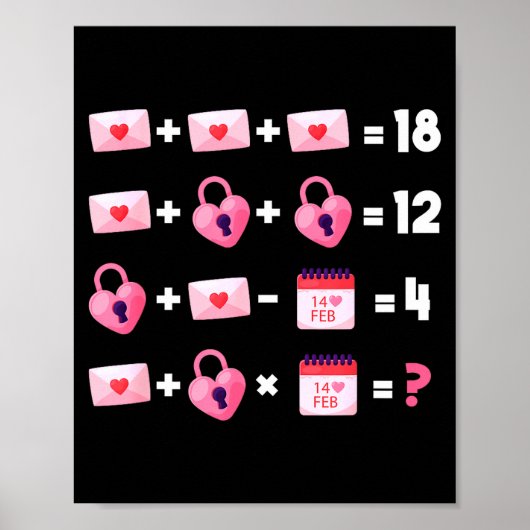Valentines Day Order Of Operations Valentines Math Poster (Voorkant)