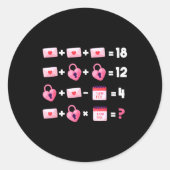 Valentines Day Order Of Operations Valentines Math Ronde Sticker (Voorkant)