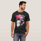 Valentine's day panda bear with hearts t-shirt (Voorkant volledig)