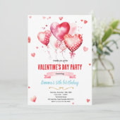 Valentines day party invitation kaart (Staand voorkant)