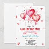 Valentines day party invitation kaart (Voorkant / Achterkant)