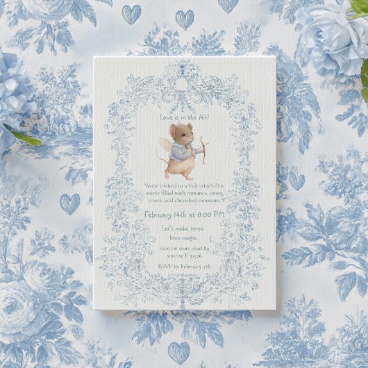 Valentine's Day Party Mouse Themed Invitation Kaart