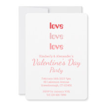 Valentine's Day Party Pink and Red typography