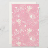 Valentine's Day Pattern With Cupid Briefpapier (Voorkant / Achterkant)