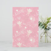 Valentine's Day Pattern With Cupid Briefpapier (Staand voorkant)