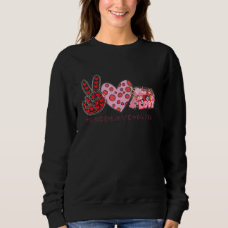 Valentine's Day Peace Sign Love 60's 70's Hippie Trui