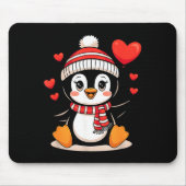 Valentine's Day Penguin Heart Balloon Cute  Muismat (Voorkant)