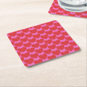 Valentine's Day Pink and Red Heart Pattern Party Kartonnen Onderzetters (Schuin)