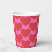 Valentine's Day Pink and Red Heart Pattern Party Papieren Bekers (Achterkant)