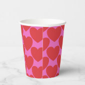 Valentine's Day Pink and Red Heart Pattern Party Papieren Bekers (Rechts)