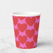 Valentine's Day Pink and Red Heart Pattern Party Papieren Bekers (Voorkant)