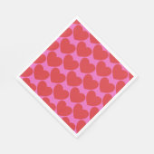 Valentine's Day Pink and Red Heart Pattern Party Servet (Hoek)