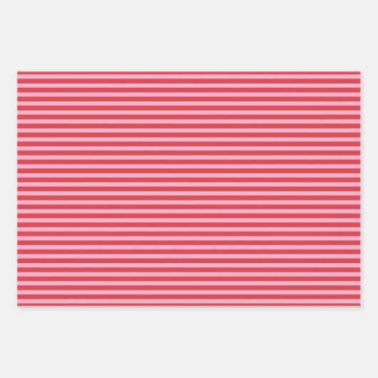Valentine's Day Pink and Red Stripes Pattern Inpakpapier Vel (Voorkant 2)