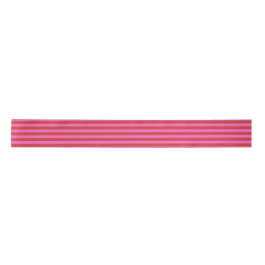 Valentine's Day Pink and Red Stripes Pattern Satijnen Lint (Voorkant)