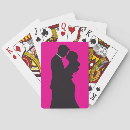Valentine's Day Pink + Black Classic Playing Cards Pokerkaarten (Achterkant)