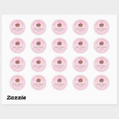 Valentine's Day Pink Kraft Heart Chocolate Cake Ronde Sticker (Vel)