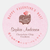 Valentine's Day Pink Kraft Heart Chocolate Cake Ronde Sticker (Voorkant)