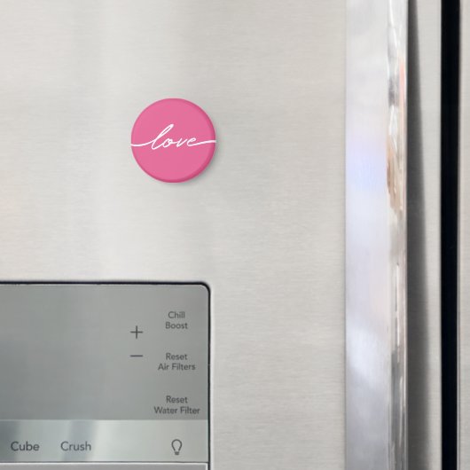 Valentine's Day Pink Love Script Magnet (Insitu (Koelkast))