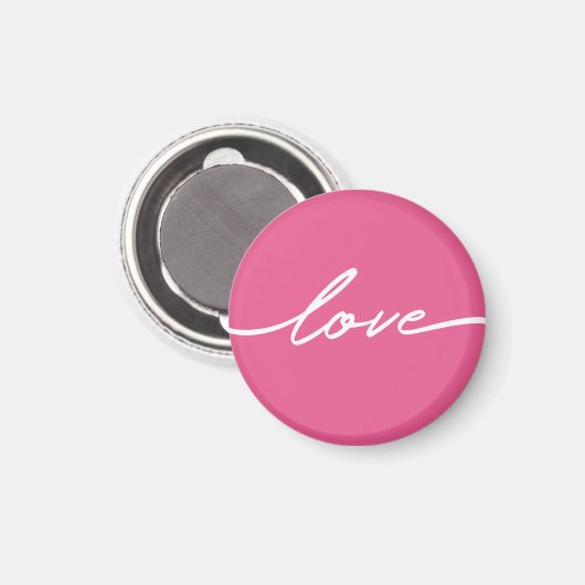 Valentine's Day Pink Love Script Magnet (Voorkant / Achterkant)