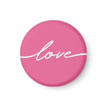 Valentine's Day Pink Love Script Magnet