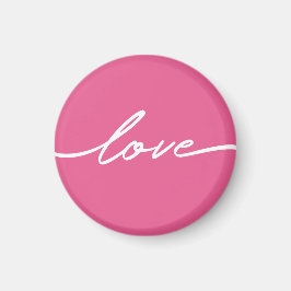 Valentine's Day Pink Love Script Magnet