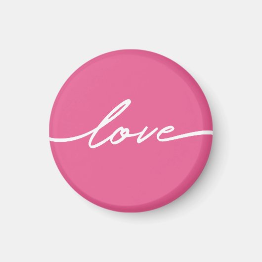 Valentine's Day Pink Love Script Magnet (Voorkant)