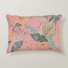 Valentines Day,Pink,Lovely Flowers,Modern, Trendy Accent Kussen