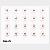 Valentine's Day Pink Red Heart Chocolate Cake Cute Ronde Sticker (Vel)