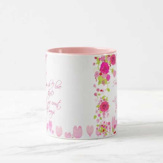 Valentines Day Pink Roses Romantic Sweetheart Mug Mok (Midden)