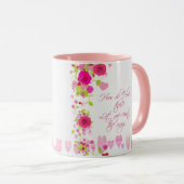 Valentines Day Pink Roses Romantic Sweetheart Mug Mok (Voorkant rechts)