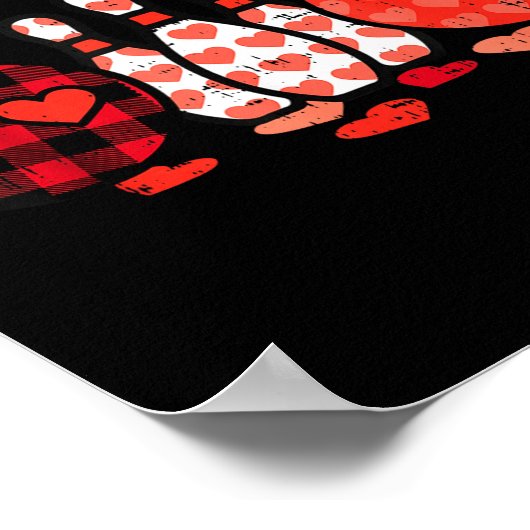 Valentines Day Plaid Bowling Valentine Srts Men Wo Poster (Hoek)