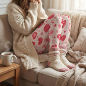 Valentine's Day Playful Pink Hearts Pattern Leggings