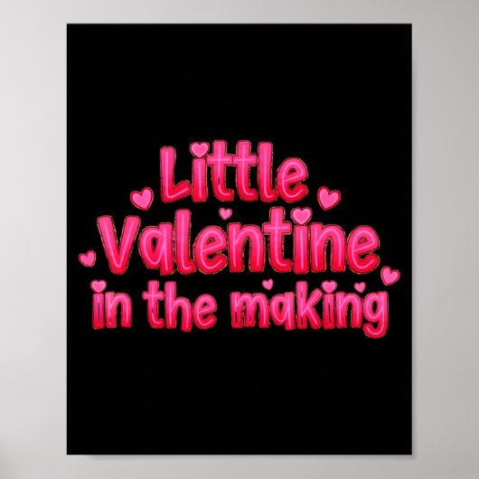Valentines Day Pregnancy Announcement Little Valen Poster (Voorkant)