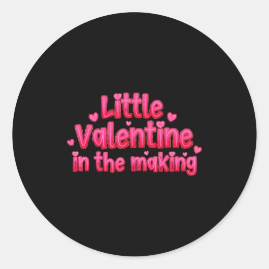 Valentines Day Pregnancy Announcement Little Valen Ronde Sticker (Voorkant)