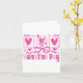 Valentines Day Preppy Hearts Coquette Bow Women Gi Kaart (Gele Bloem)